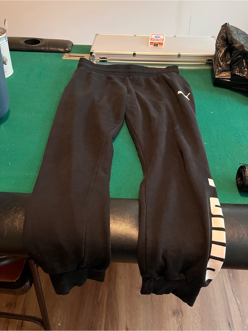 Puma Black Sweat Joggers with White Logo